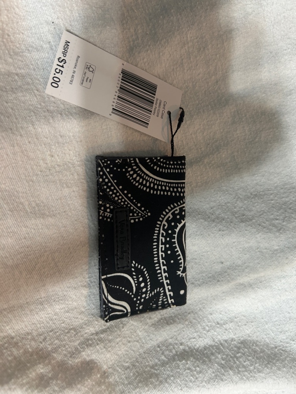 Vera Bradley Black and White Paisley Card Wallet